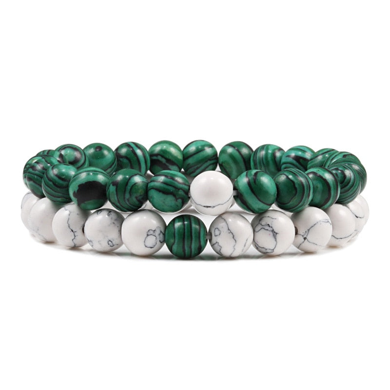 Lot de 2 Bracelets en Pierre de Lave