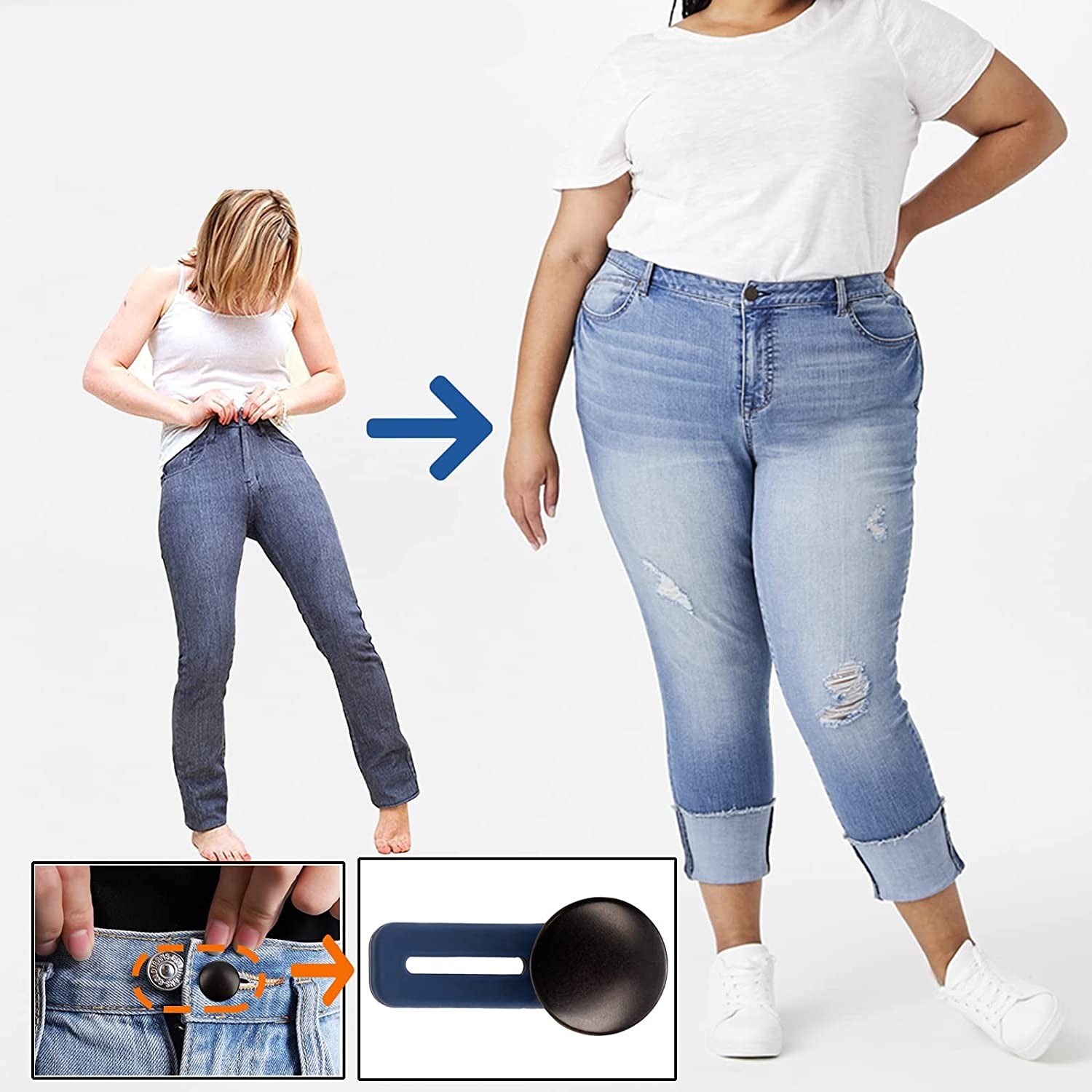 Lot de 10 Boutons de jeans rétractables