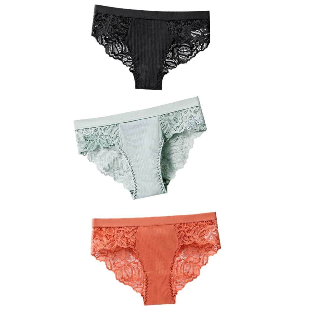 Lot de 3 Culottes Sexy en Dentelles