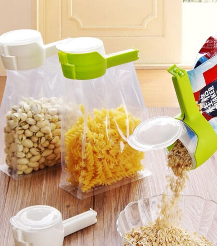 TOP VENTE I Lot de 4 pinces hermétiques avec bouchon doseur