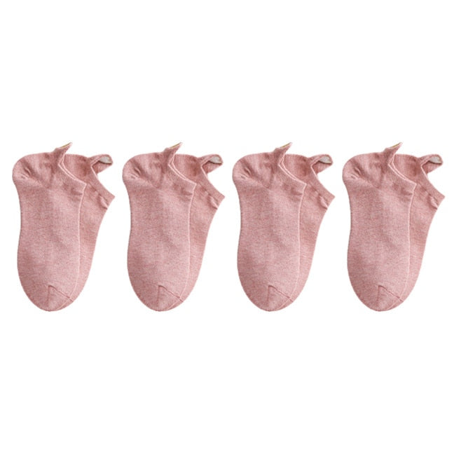 Lot de 4 Paires de Chaussettes Petits Coeurs