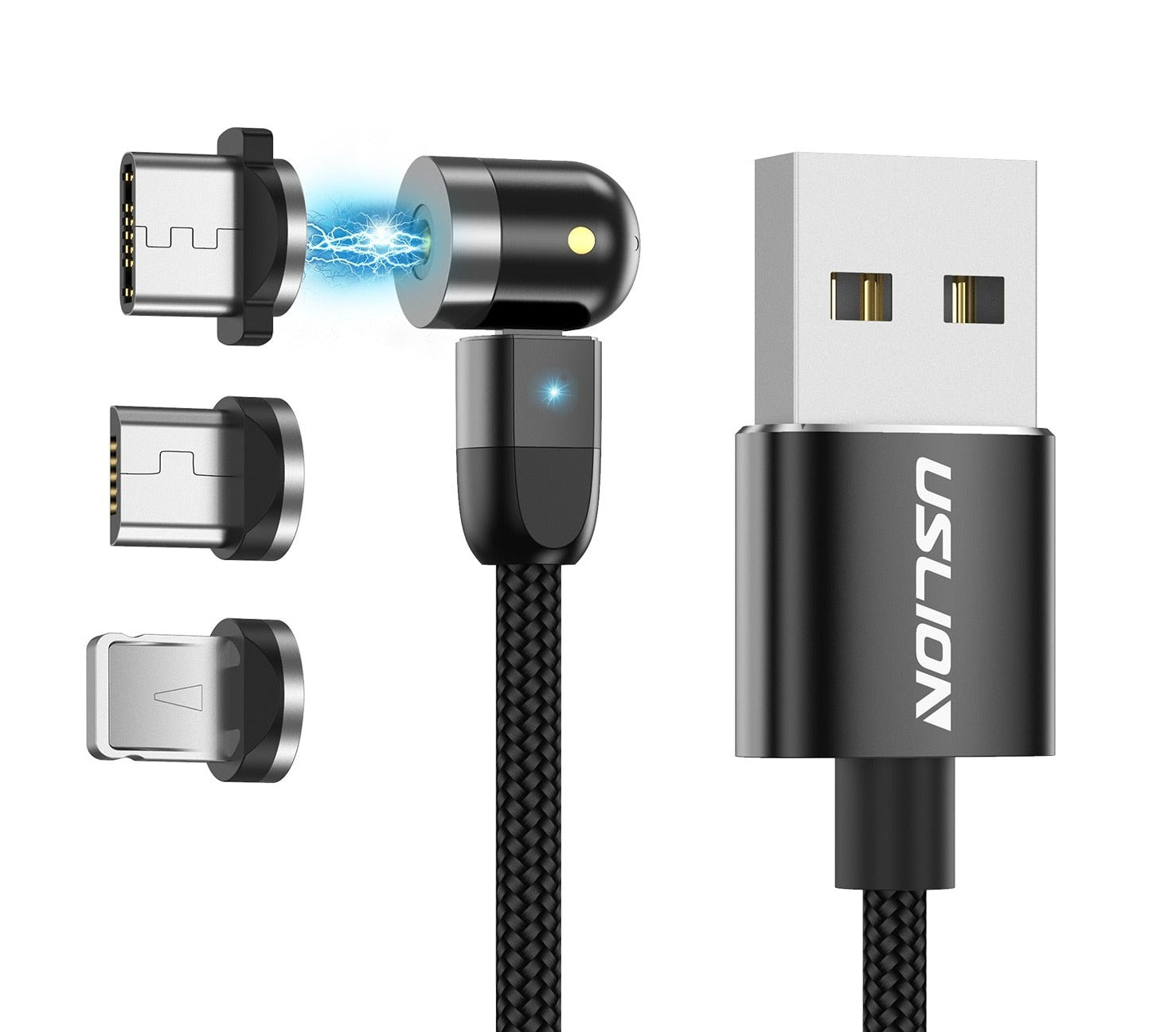 Câble magnétique 3en1 360°