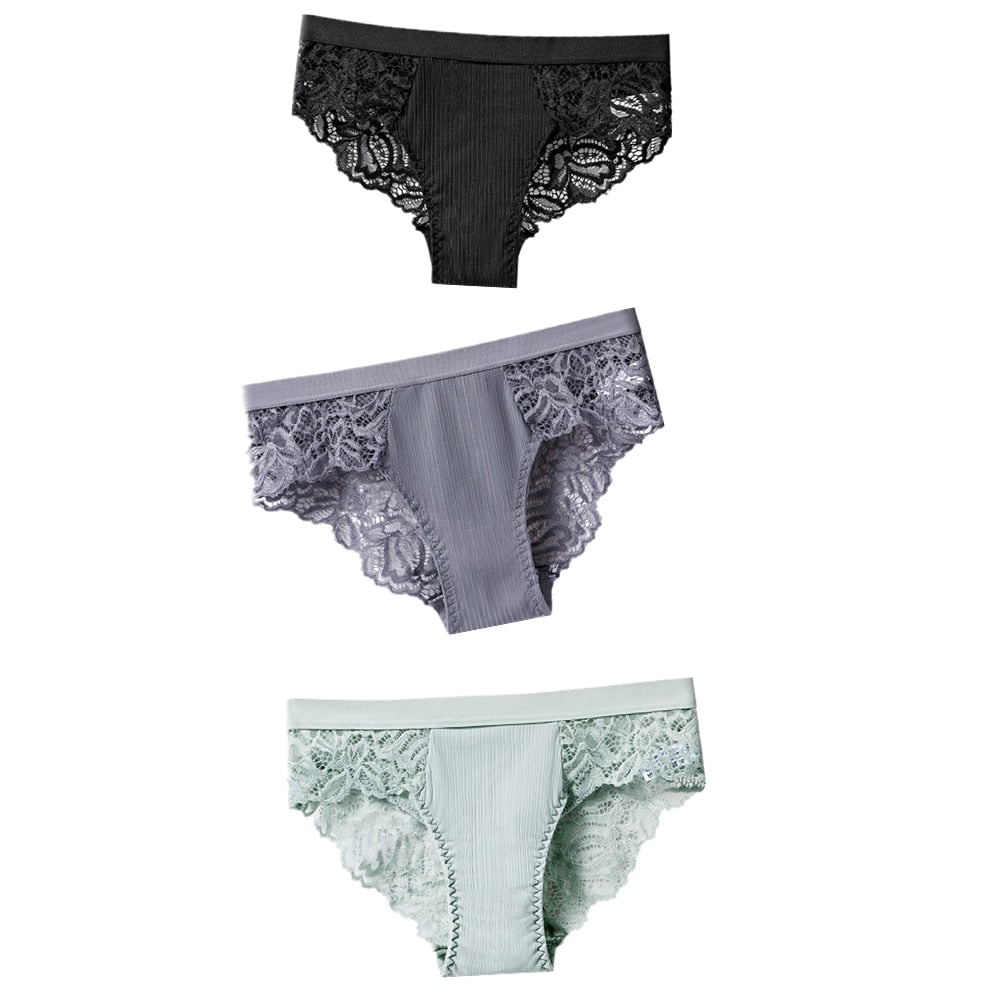 Lot de 3 Culottes Sexy en Dentelles
