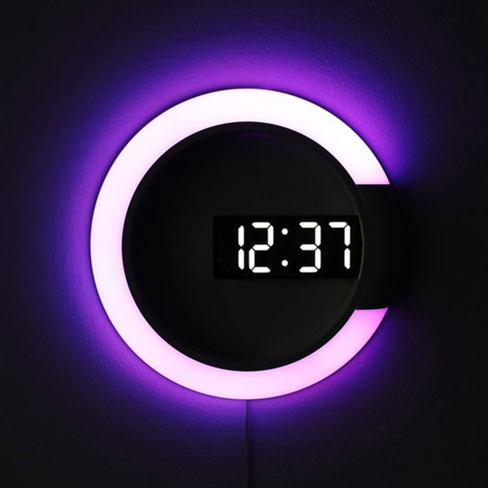 Veilleuse murale avec horloge numérique