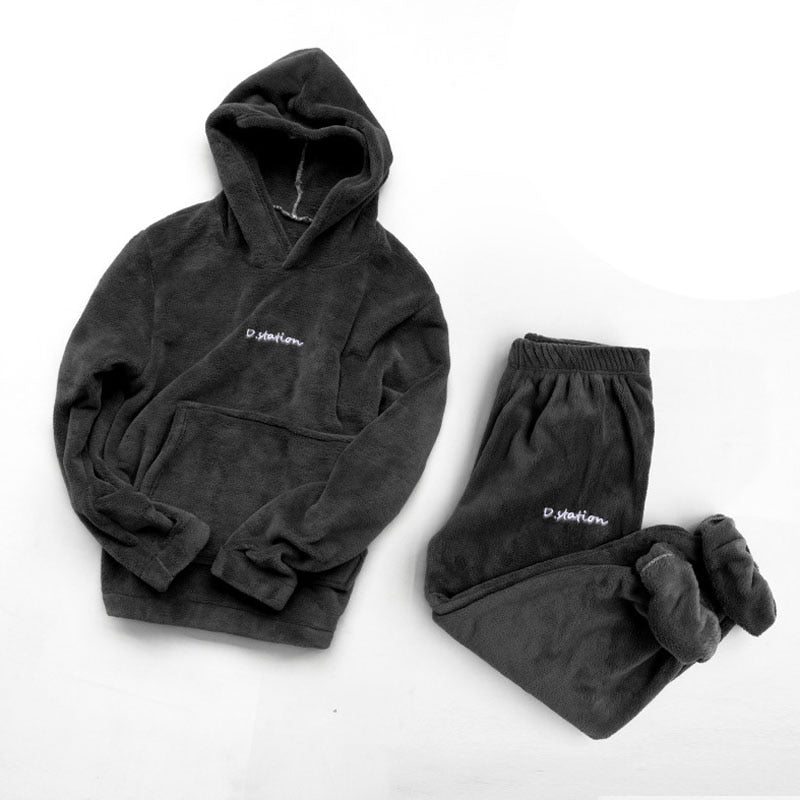 Pyjama en flanelle à capuch