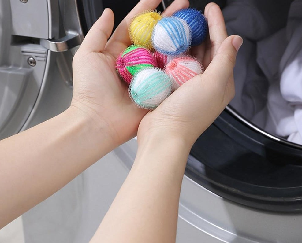 NOUVEAU - Lot de 6 Boules de Lavage Anti-Poils