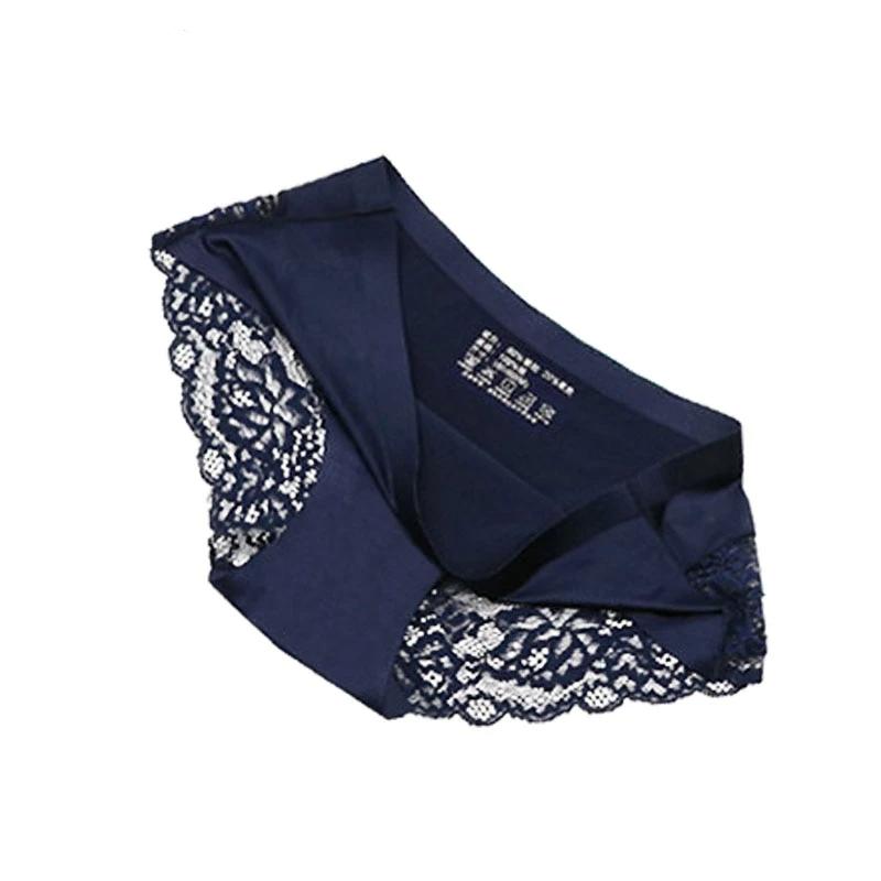 TOP VENTES - Lot de 3 Culottes en Dentelle en Fibre de Bambou