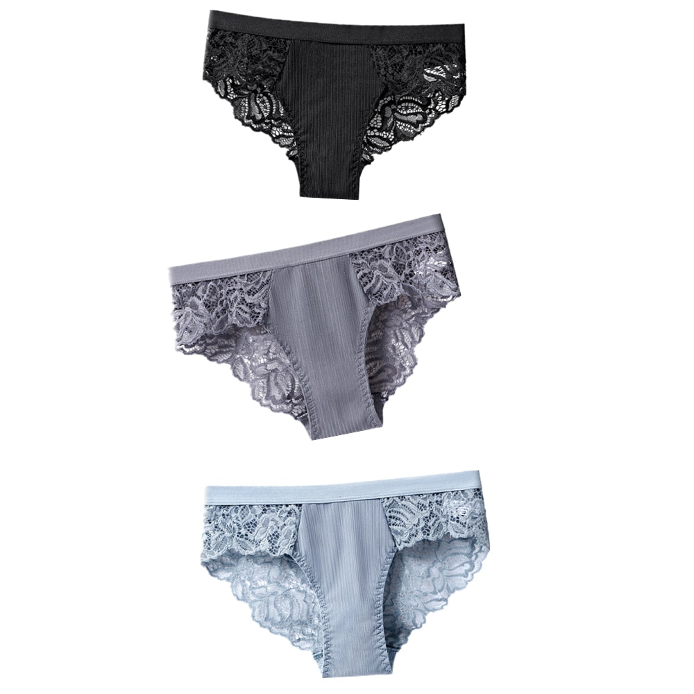Lot de 3 Culottes Sexy en Dentelles