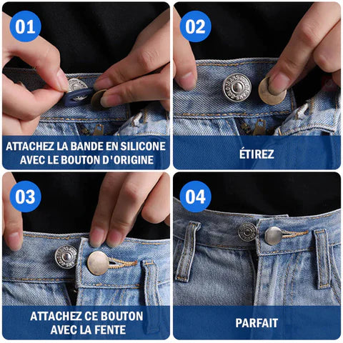 Lot de 10 Boutons de jeans rétractables