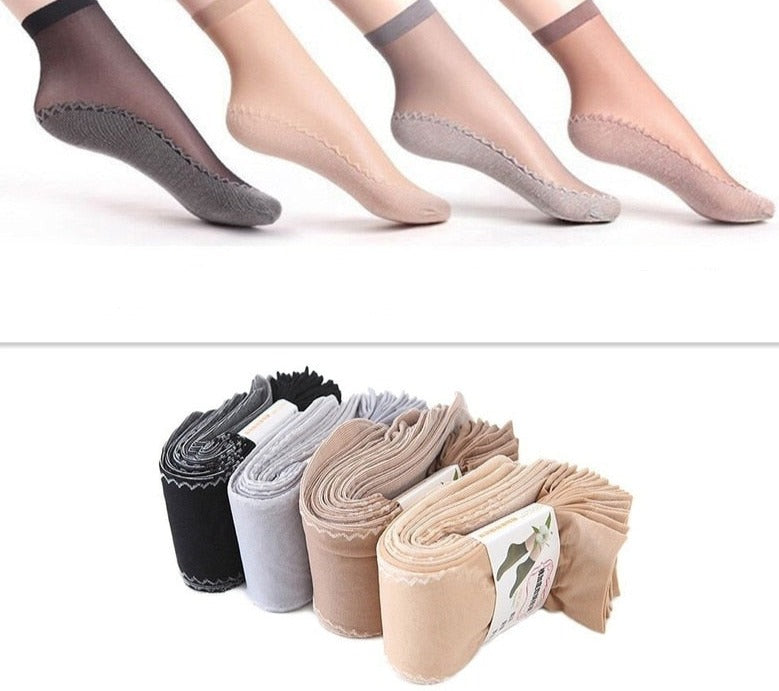 Lot de 4 Bas Transparents et Antidérapant