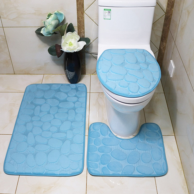 Ensemble de 3 tapis de salle de bain moelleux et absorbant