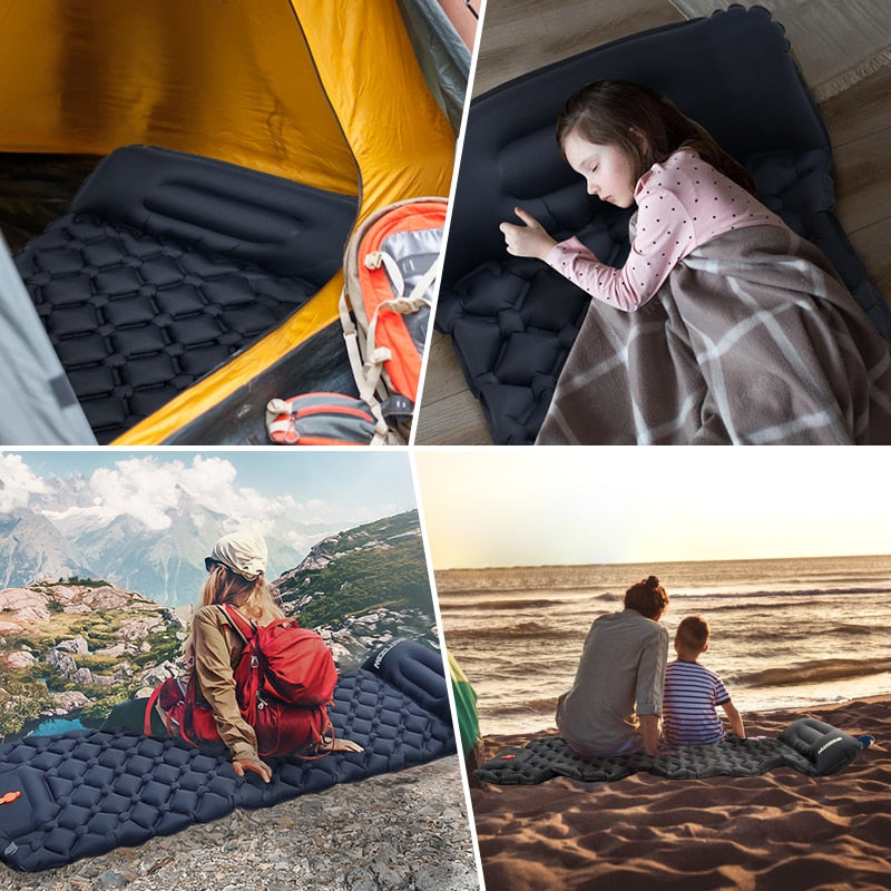 Matelas Gonflable de Camping Pompe Intégrée