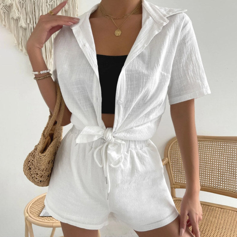 Ensemble frais short et chemise coton & lin