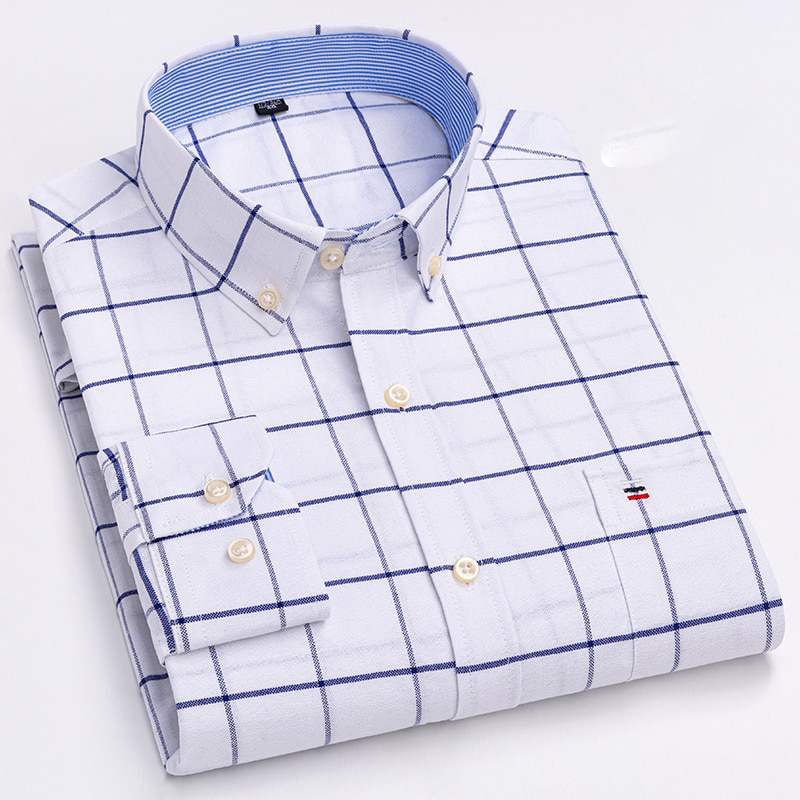 Chemise en coton à rayures à manches longues