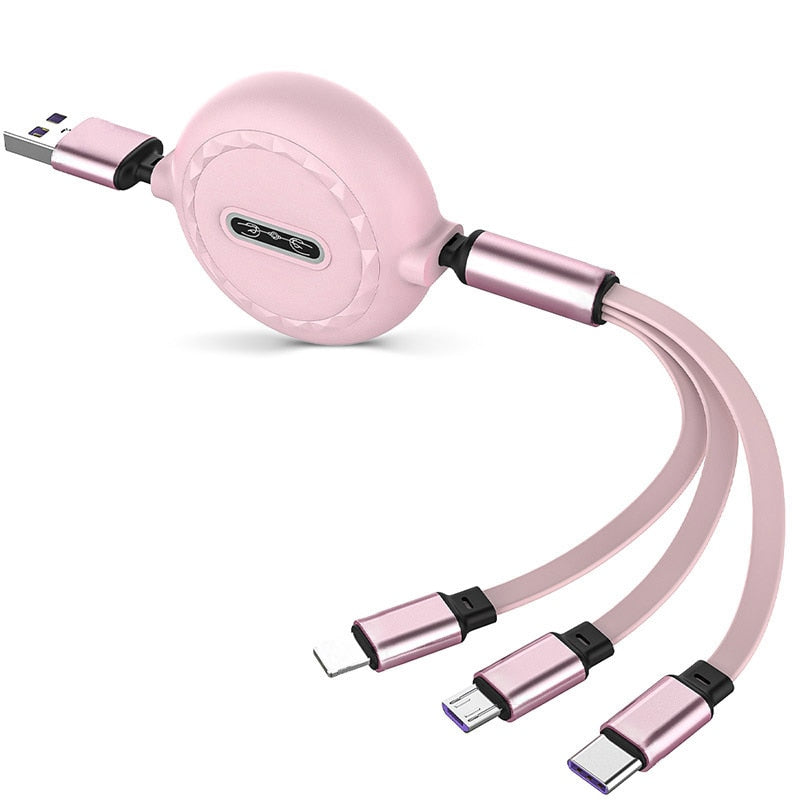 Câble 3en1 retractable