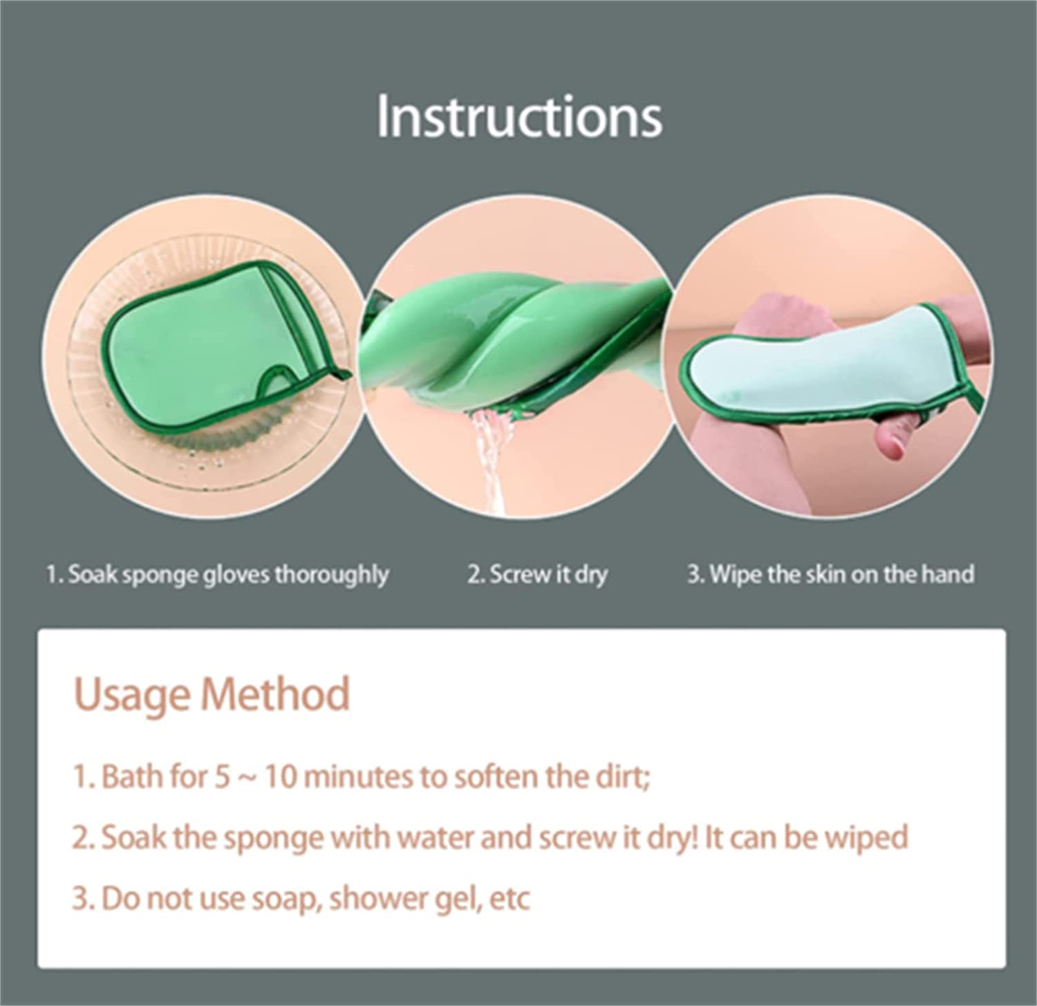 Gant de Toilette pour Bain Exfoliant