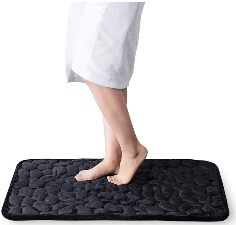 Tapis de bain effet galets