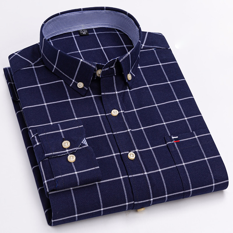 Chemise en coton à rayures à manches longues
