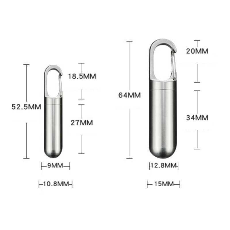 2x Mini Porte Clé Boîte à Pilules Waterproof