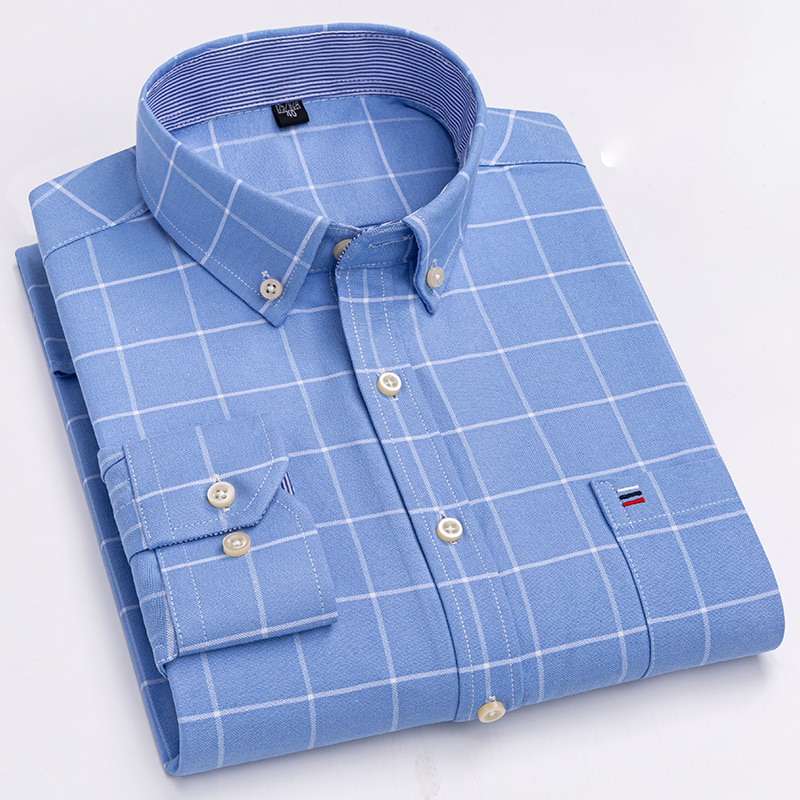 Chemise en coton à rayures à manches longues
