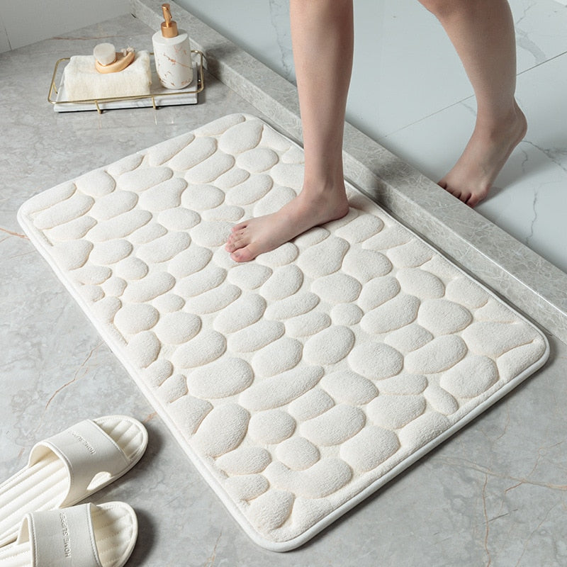 Tapis de bain effet galets