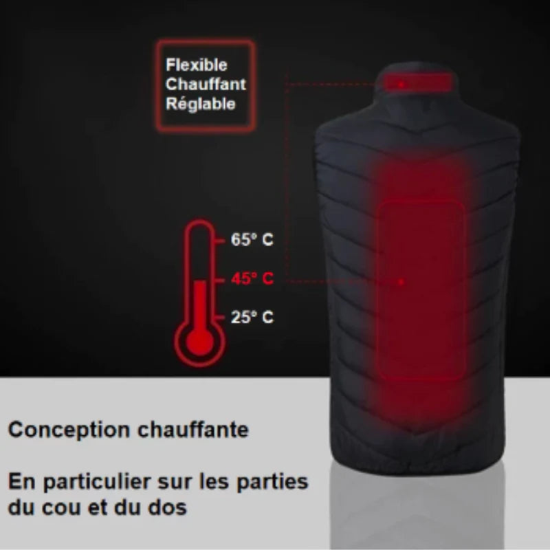 Doudoune sans Manchantes Chauffante Électrique