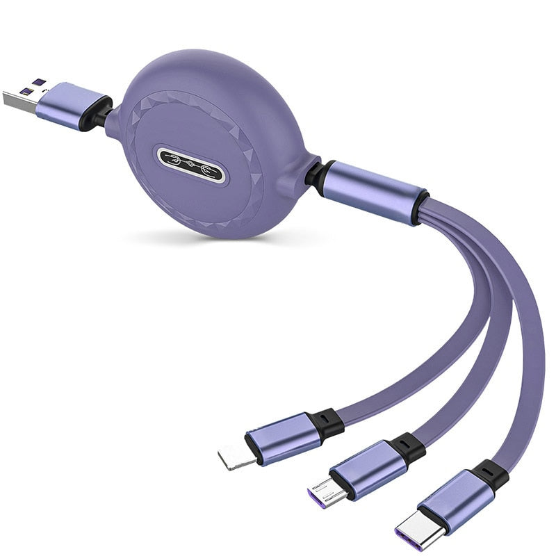 Câble 3en1 retractable