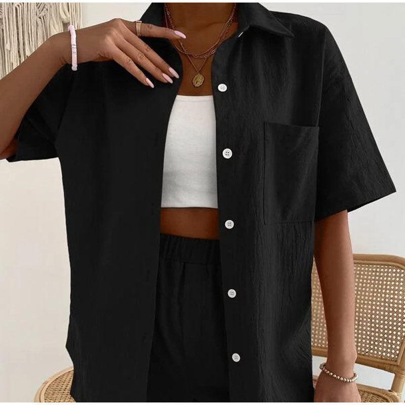 Ensemble frais short et chemise coton & lin
