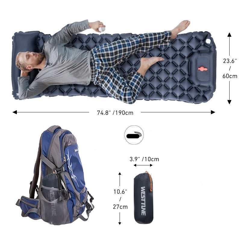 Matelas Gonflable de Camping Pompe Intégrée
