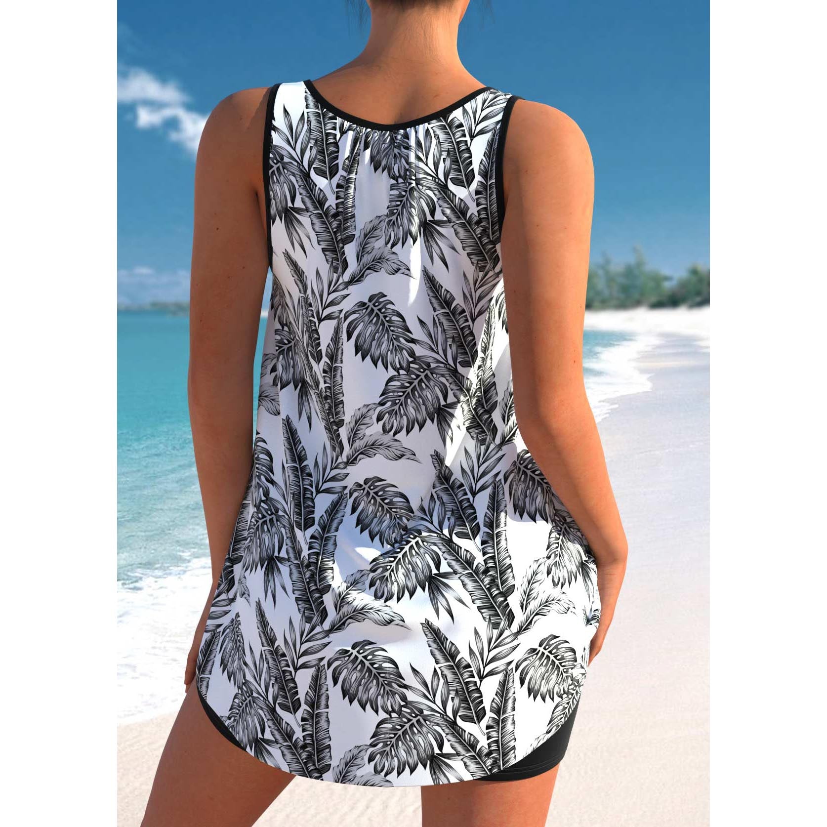 Tankini imprimé 2PCS avec shorty