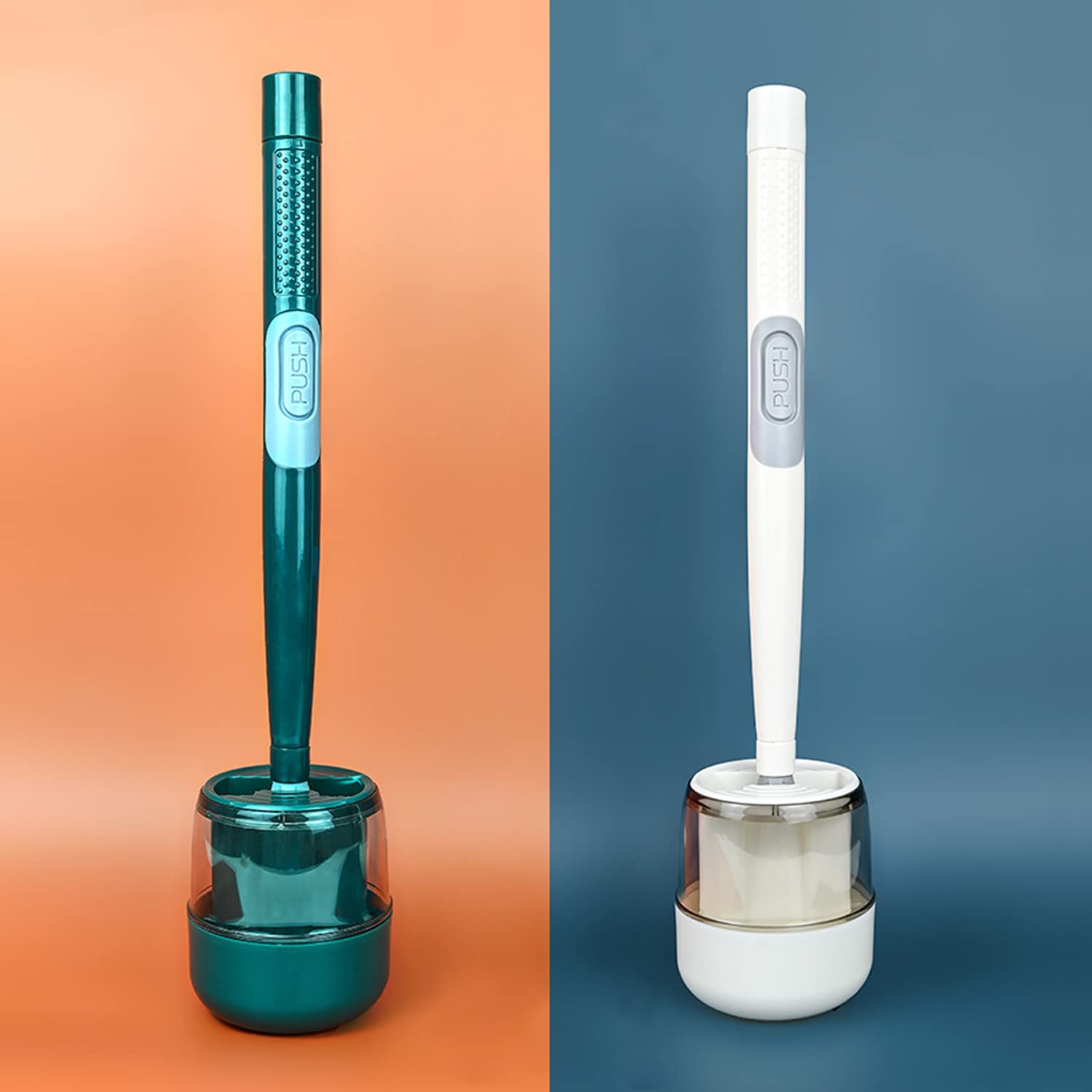 Balai brosse de toilette en silicone avec réservoir