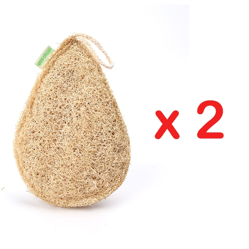 Lot de 2 éponges de cuisine écologiques en fibre naturelle de loofah