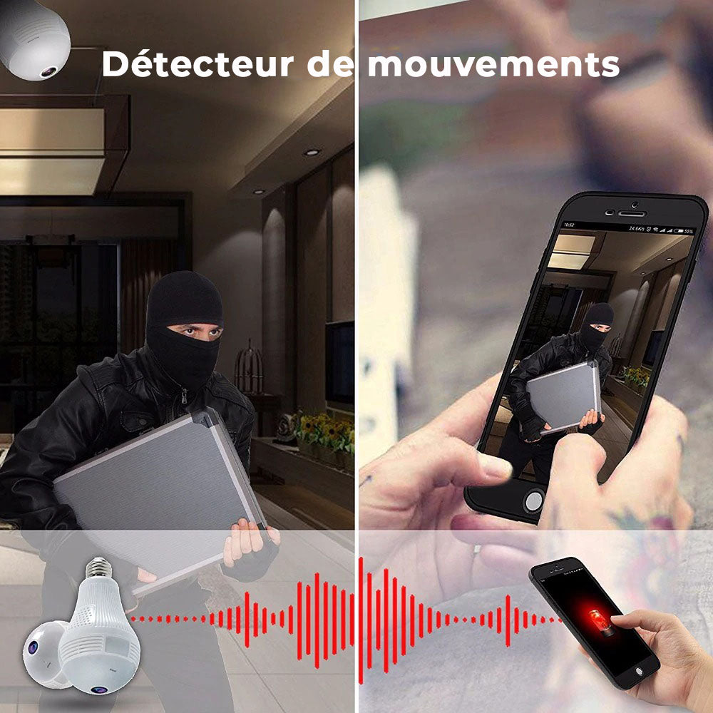 Ampoule caméra discrète + carte 16G OFFERTE