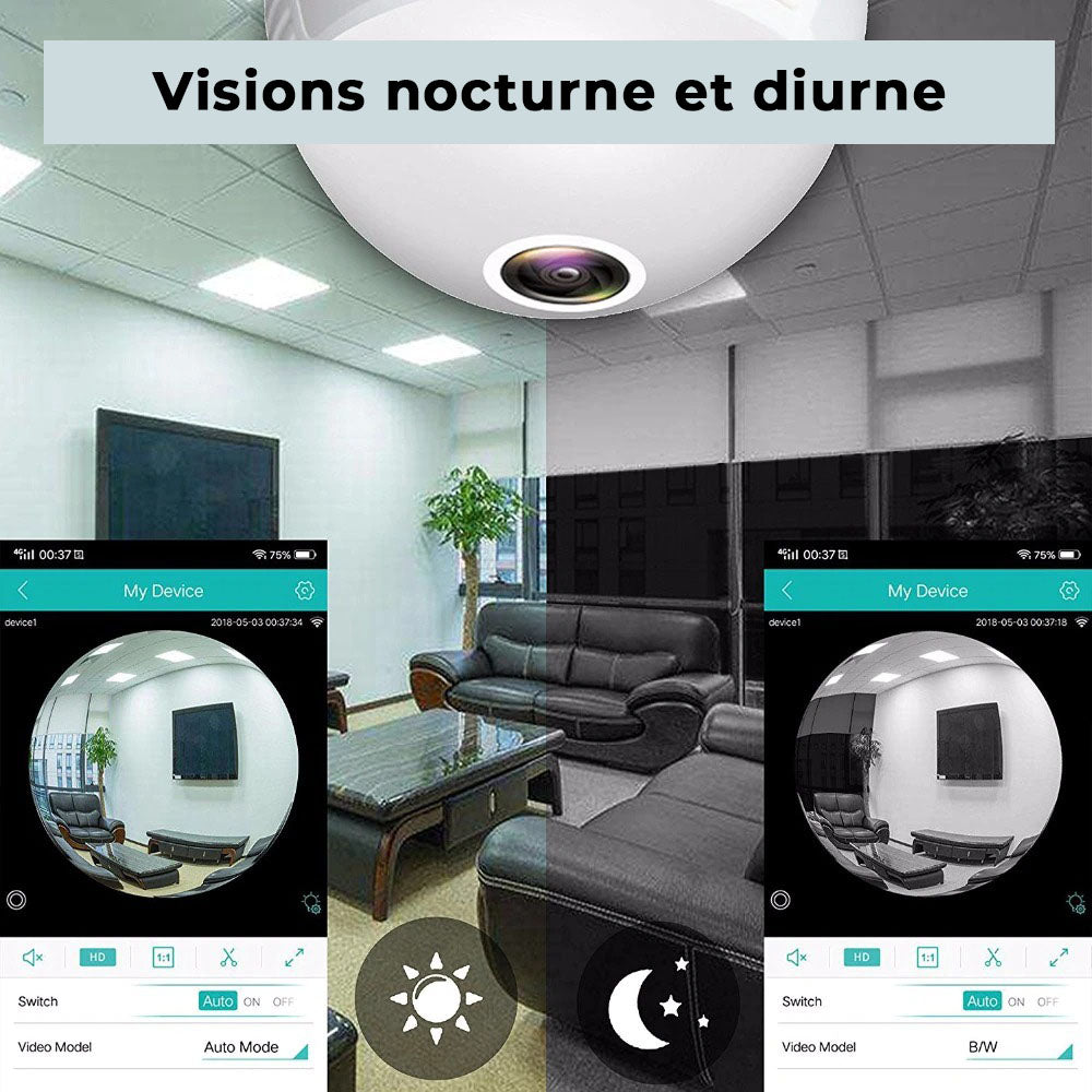 Ampoule caméra discrète + carte 16G OFFERTE