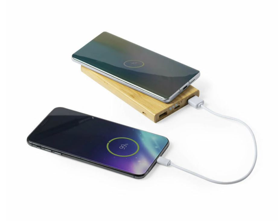 Batterie Portable en Bambou
