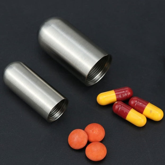 2x Mini Porte Clé Boîte à Pilules Waterproof