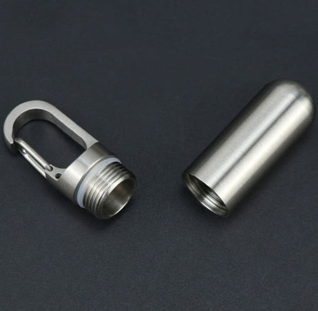 2x Mini Porte Clé Boîte à Pilules Waterproof