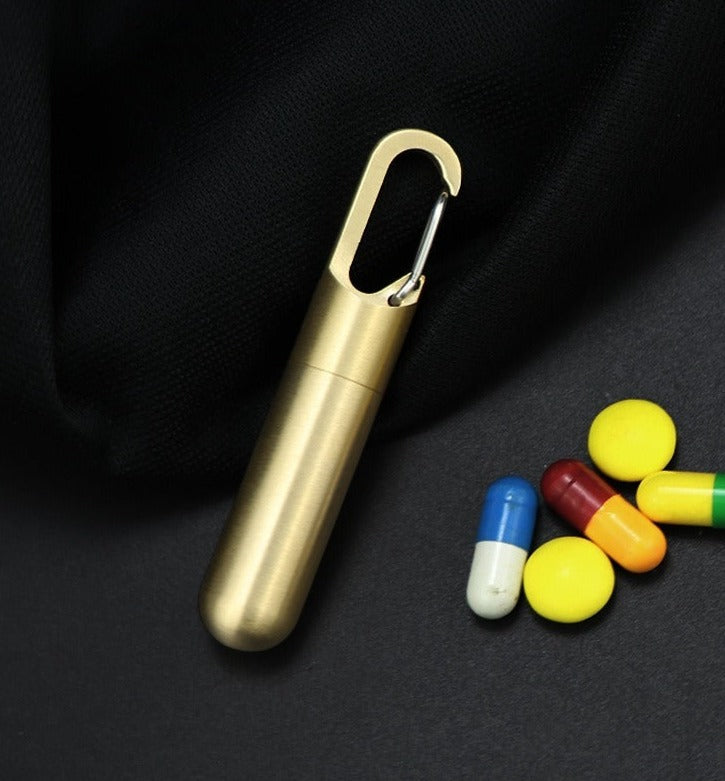 2x Mini Porte Clé Boîte à Pilules Waterproof