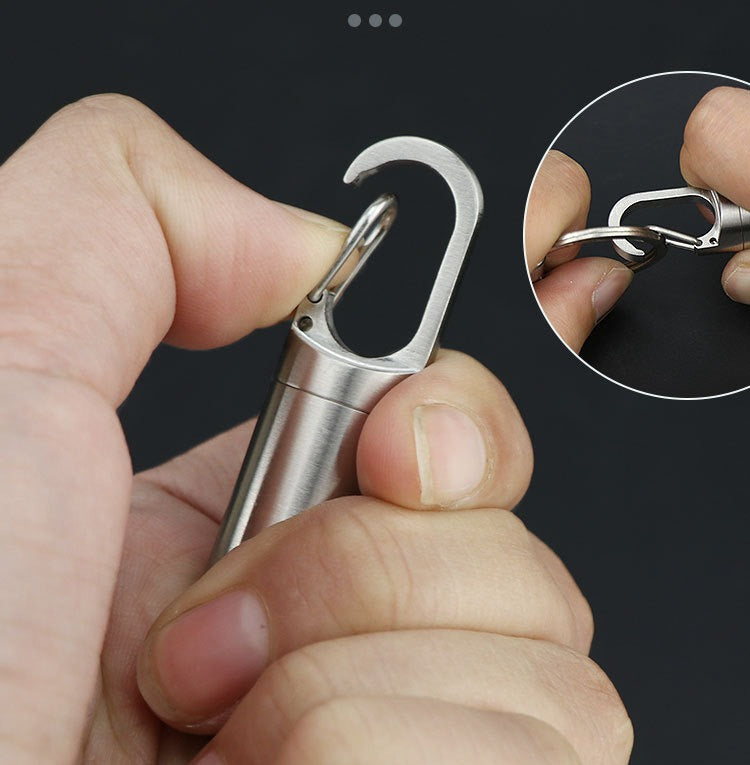 2x Mini Porte Clé Boîte à Pilules Waterproof