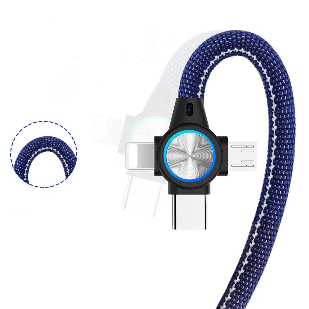 Câble USB tressé 3en1