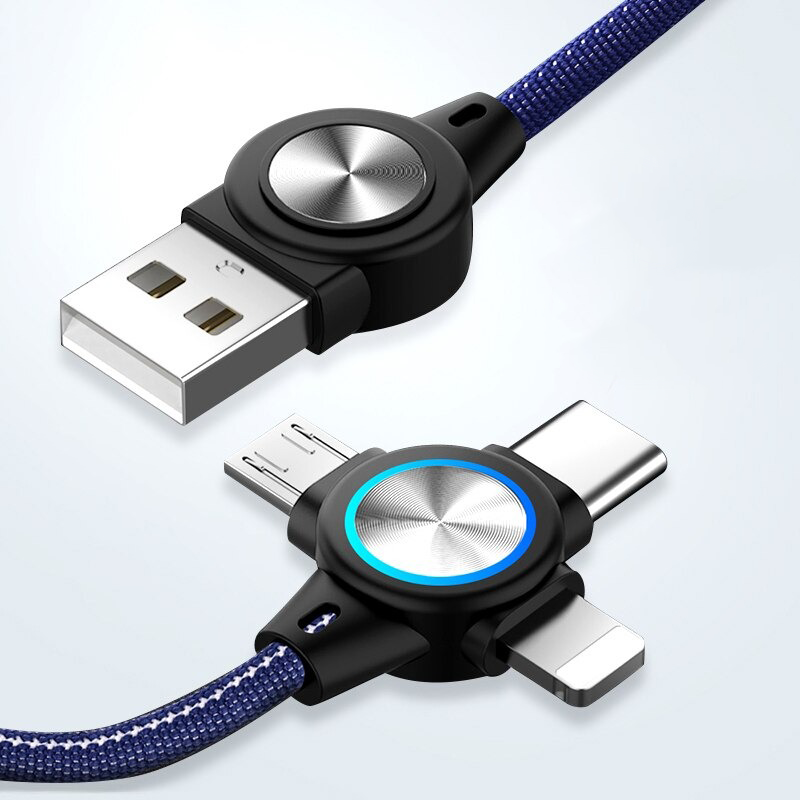 Câble USB tressé 3en1