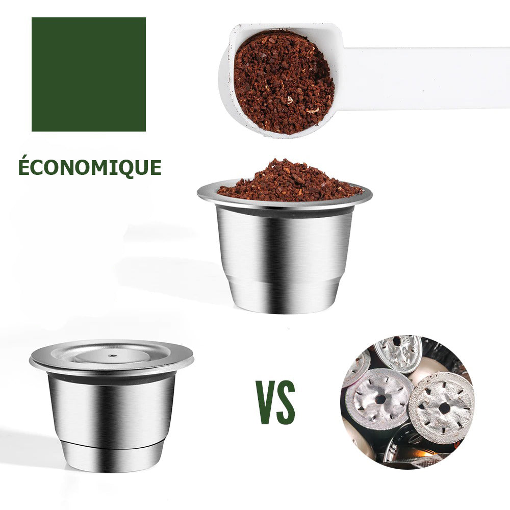 TOP VENTE I 2 Capsules de café réutilisables en acier inoxydable