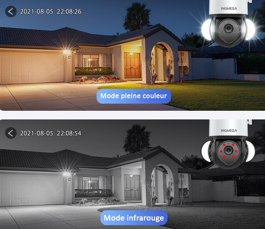 Caméra de surveillance avec lampe intégrée