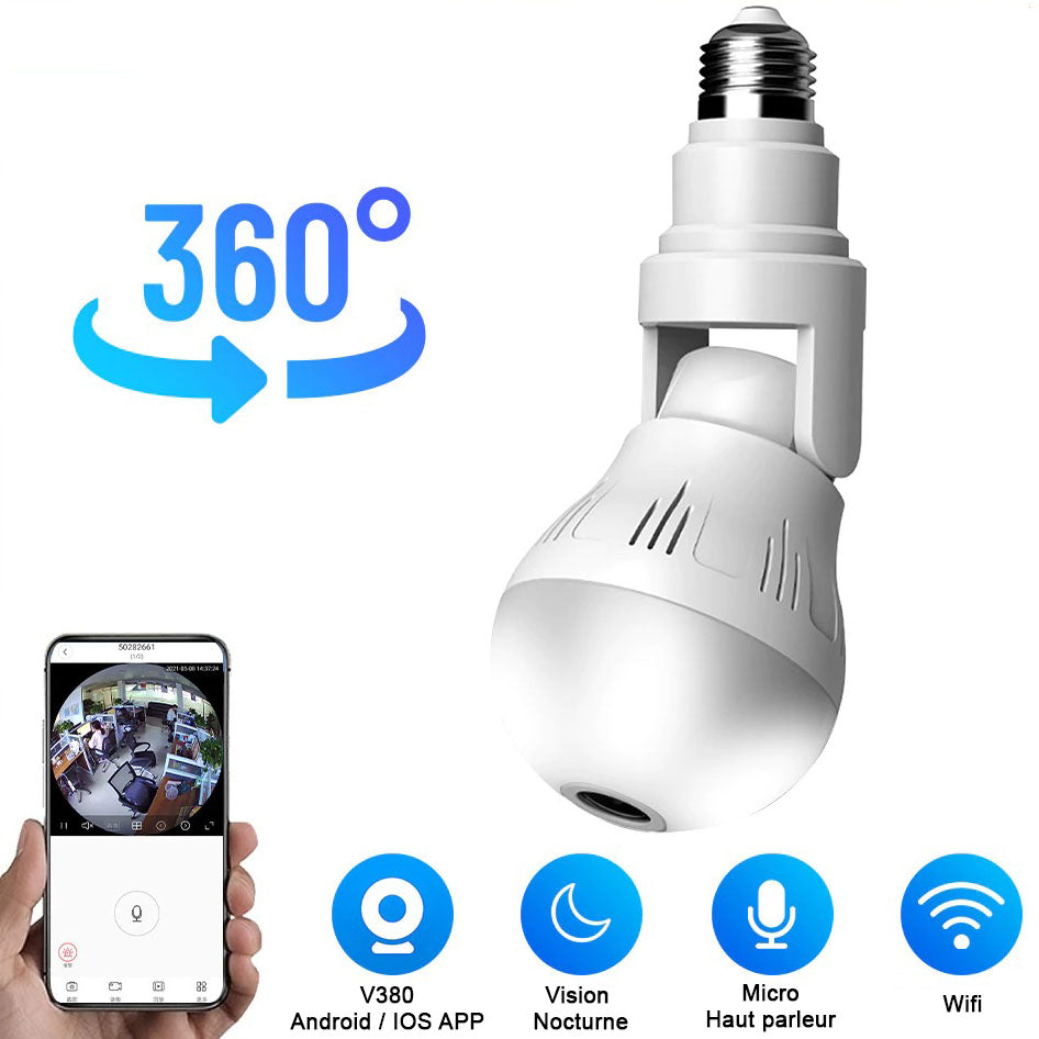 Ampoule caméra discrète + carte 32G OFFERTE