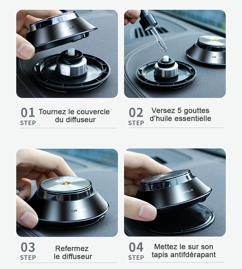 Diffuseur d'huiles essentielles automatique pour voiture