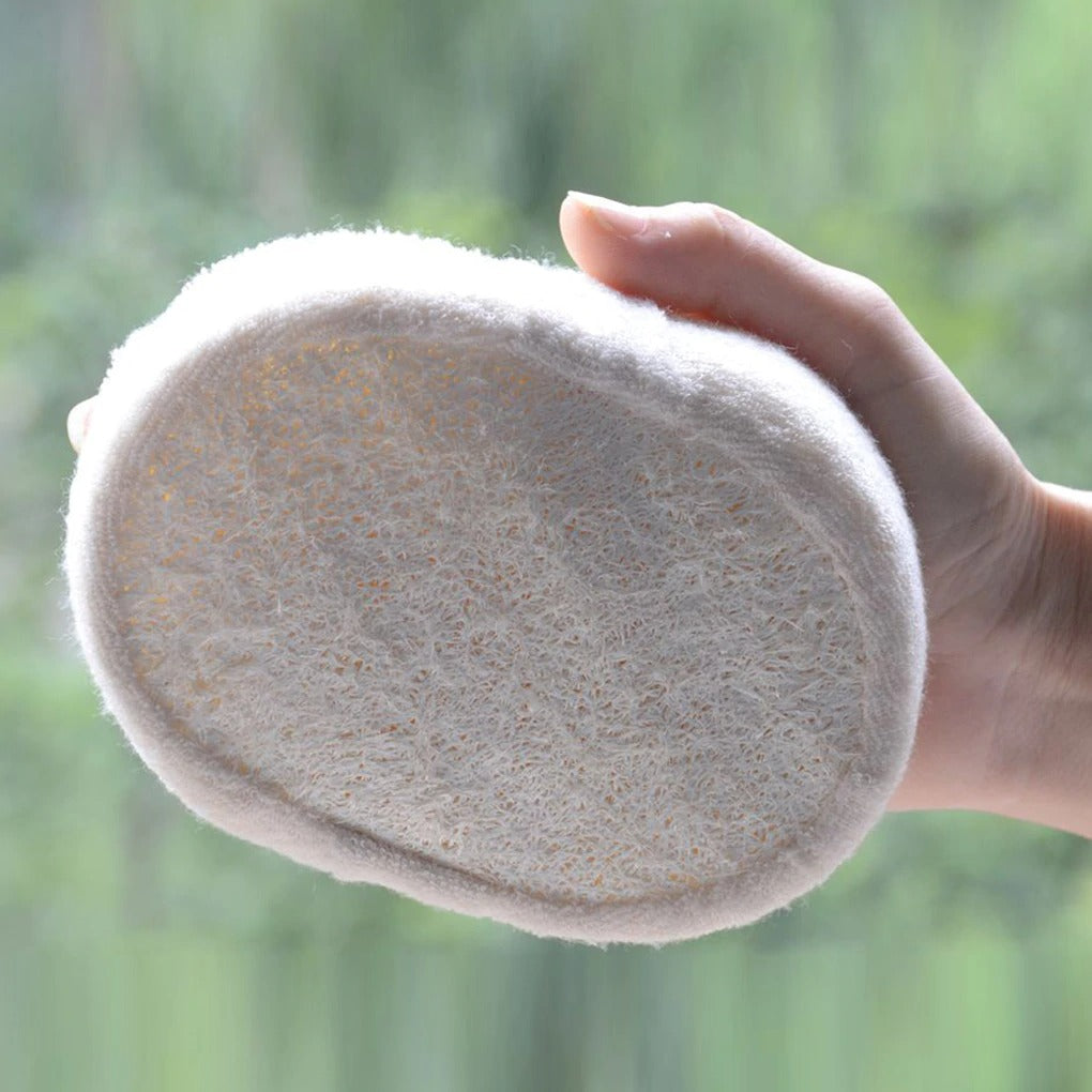 NOUVEAU - Lot de 3 Eponges de Bain en Loofah Naturel