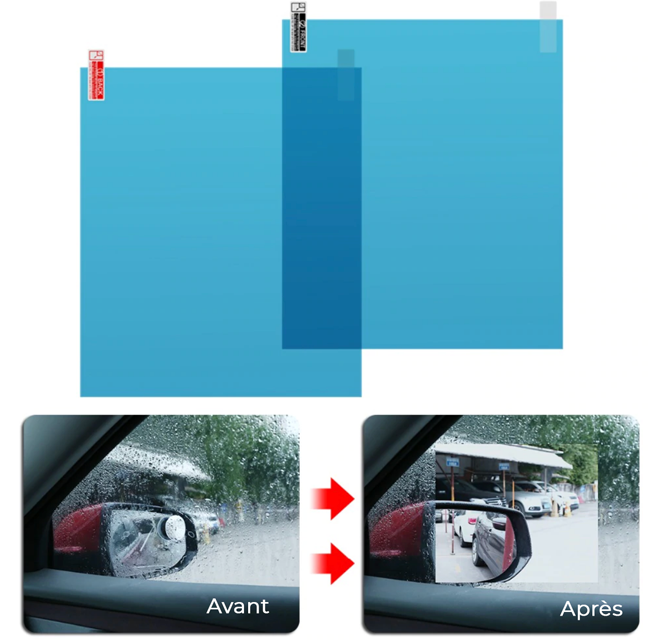Kit 4 Films Protecteurs Anti-Pluie pour Voiture