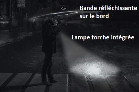 Parapluie Réversible avec Lampe intégrée