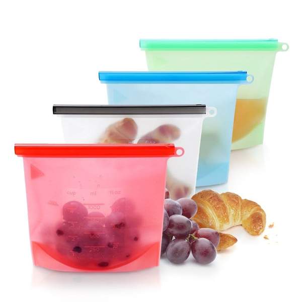 Sachet de Conservation Alimentaire Réutilisable (Lot de 4)