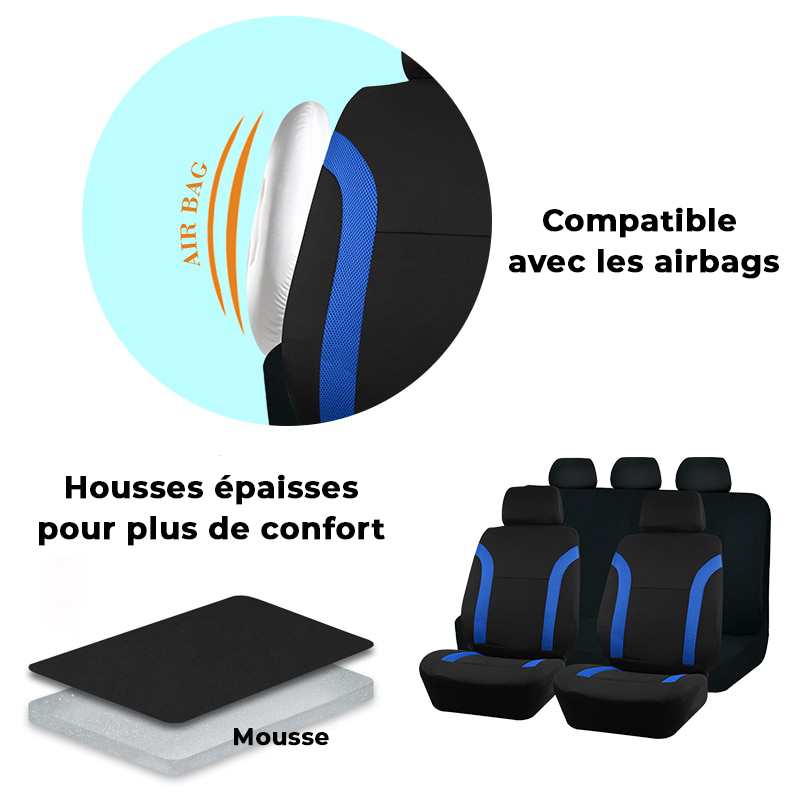 Lot de 3 Housses de Siège de Voiture